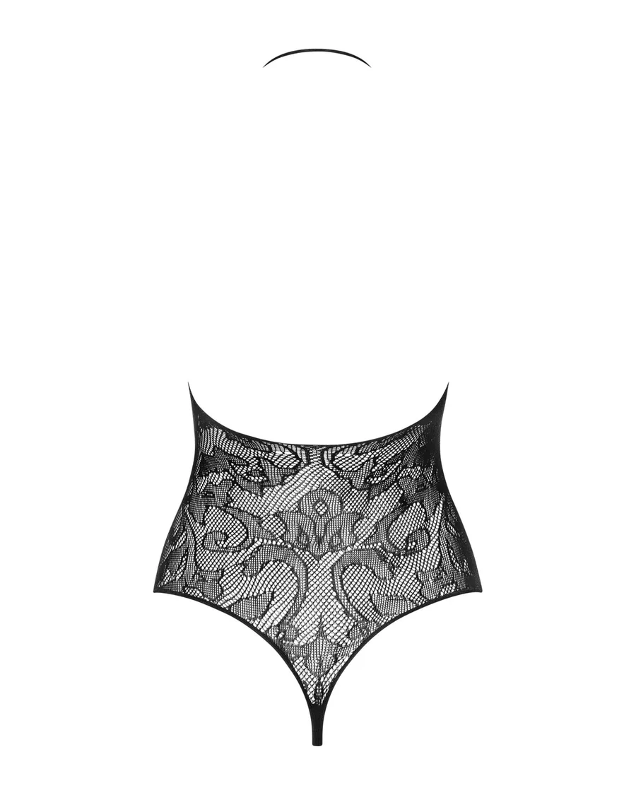 Бодистокинг с крупными ячейками и открытой спиной Obsessive B119 teddy S/M/L, халтер