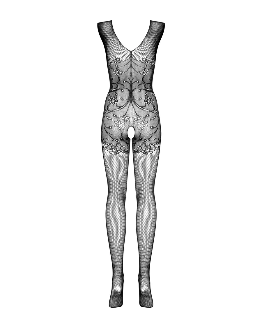 Бодистокинг Obsessive Bodystocking F234 S/M/L, абстрактный рисунок, глубокое декольте