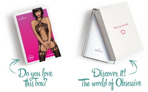 Бодістокінг Obsessive Bodystocking G313 S/M/L, шнурівка, геометричний декор