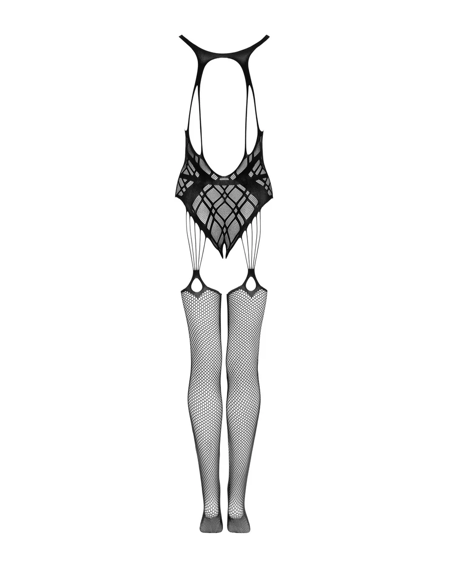 Бодистокинг Obsessive Bodystocking G324 S/M/L black, силуэтный рисунок