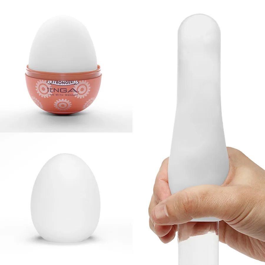 Мастурбатор-яйце Tenga Egg Gear, щільний TPE, пробник лубриканту 5 мл
