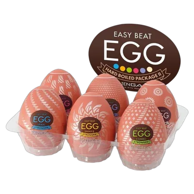 Набір мастурбаторів-яєць Tenga Egg Hard Boilded II Pack (6 яєць), щільний TPE, опукла текстура