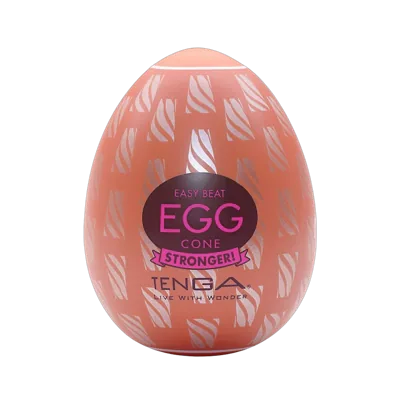 Мастурбатор-яйце Tenga Egg Cone, щільний TPE, пробник лубриканту 5 мл