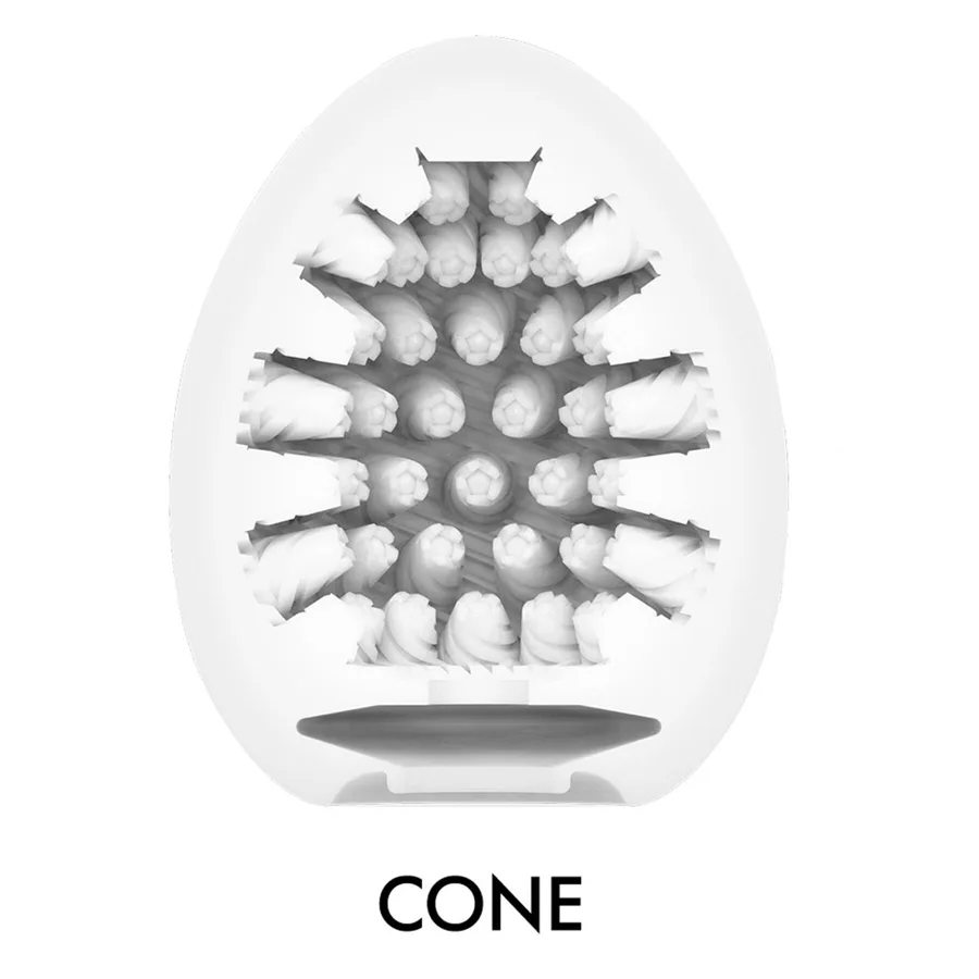 Мастурбатор-яйце Tenga Egg Cone, щільний TPE, пробник лубриканту 5 мл