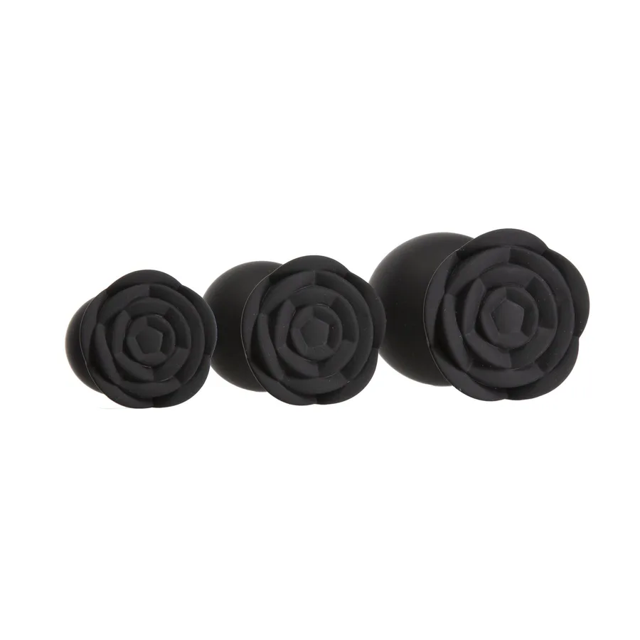 Набор силиконовых анальных пробок BMS Roses Til’ Dawn Silicone Anal Plug Kit Starter Kit Black