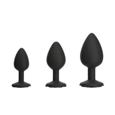 Набір силіконових анальних пробок BMS Roses Til’ Dawn Silicone Anal Plug Kit Starter Kit Black