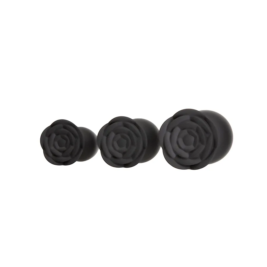Набор силиконовых анальных пробок BMS Roses Til’ Dawn Silicone Anal Plug Kit Starter Kit Black