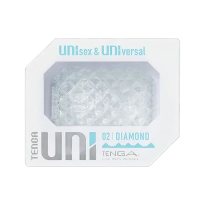Унісекс-стимулятор Tenga UNI Diamond, білий, із зубчастим рельєфом, лубрикант у комплекті