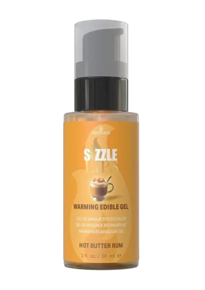 Согревающий массажный гель Sensuva - Sizzle Lips Butter Rum (59 мл), без сахара, съедобный