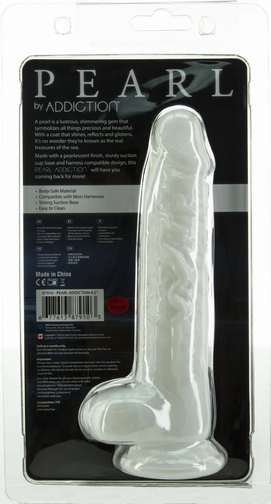 Фаллоимитатор ADDICTION Pearl 8.5" Dildo with Balls, вибропуля в подарок
