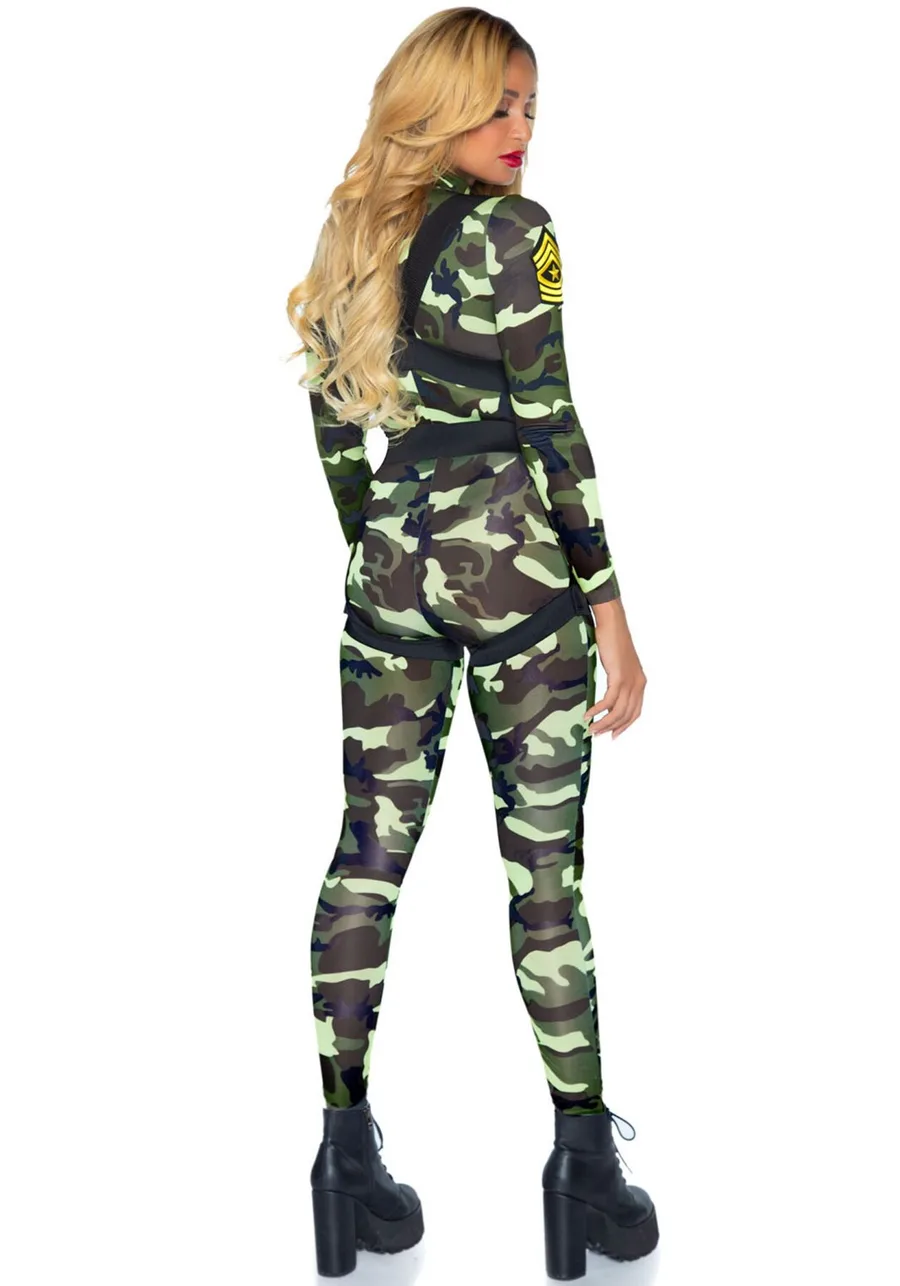 Эротический костюм десантницы Leg Avenue Pretty Paratrooper M, комбинезон, портупея