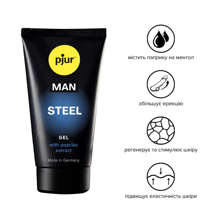Гель-стимулятор для пениса pjur MAN Steel Gel 50 мл, с экстрактом паприки и ментолом