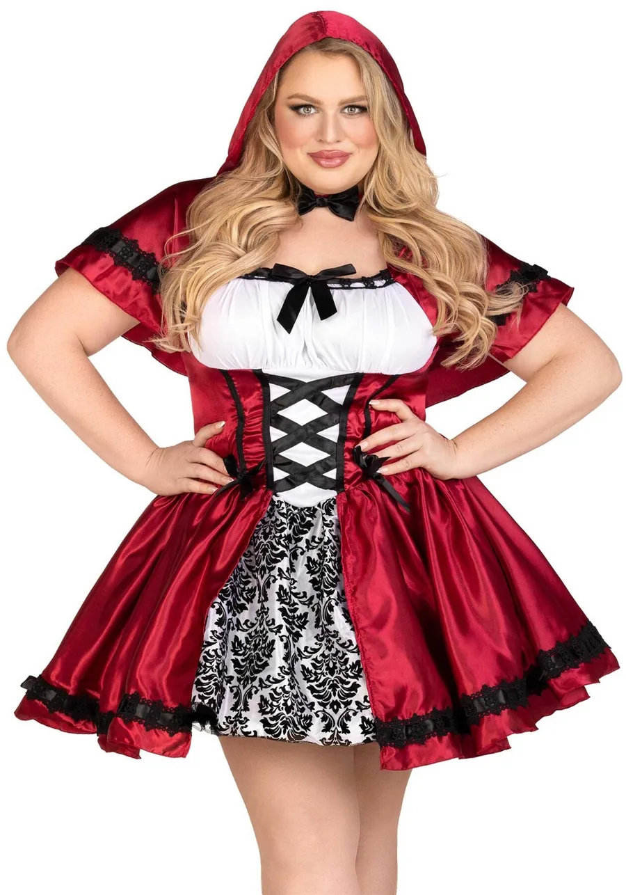 Эротический костюм Красной шапочки Leg Avenue Gothic Red Riding Hood 1X–2X, платье, накидка