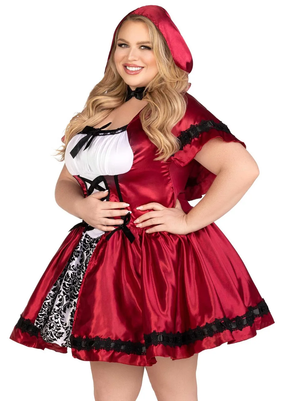 Эротический костюм Красной шапочки Leg Avenue Gothic Red Riding Hood 1X–2X, платье, накидка