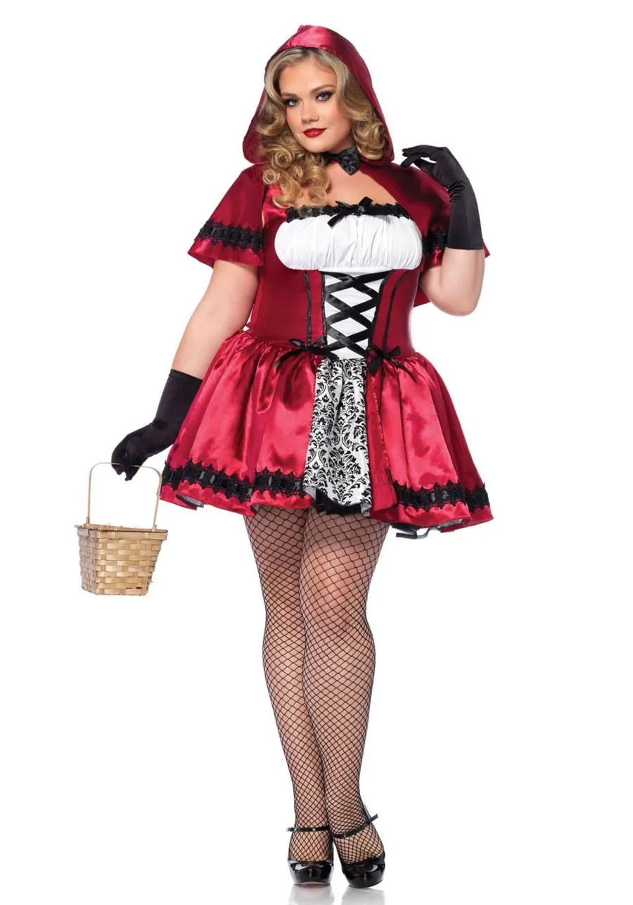 Эротический костюм Красной шапочки Leg Avenue Gothic Red Riding Hood 1X–2X, платье, накидка