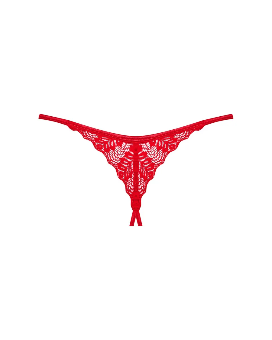 Трусики с доступом Obsessive Ingridia crotchless thong XL/2XL, красные