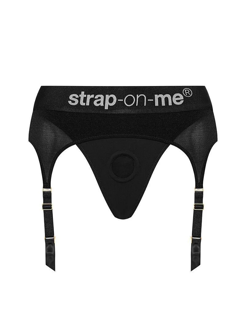Трусы для страпона с подвязками для чулок Strap-On-Me REBEL HARNESS - XS (мятая упаковка!!!)