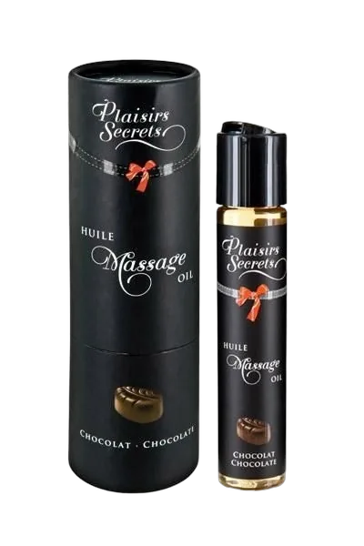 Массажное масло Plaisirs Secrets Chocolate (59 мл) с афродизиаками, съедобное, подарочная упаковка