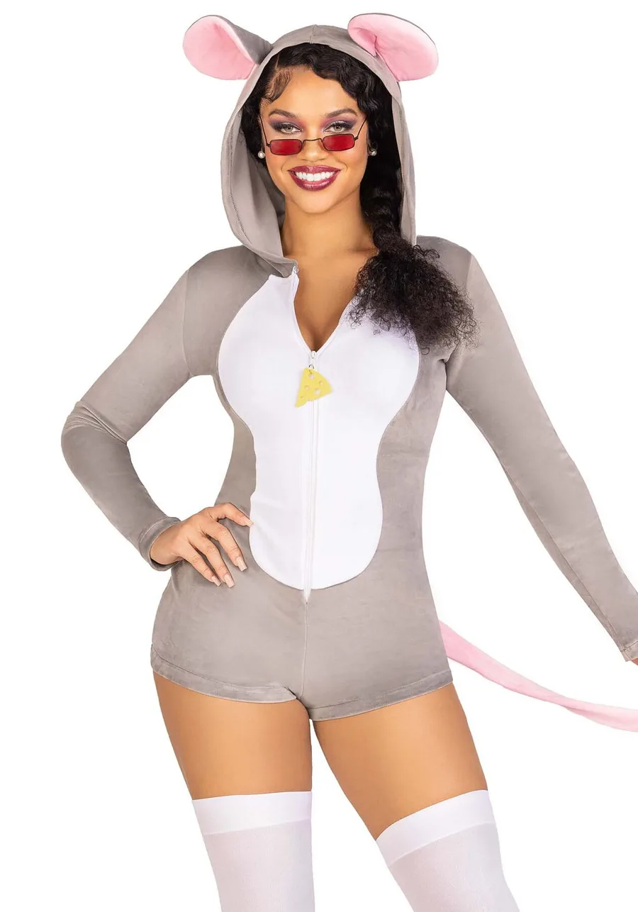 Комбинезон-костюм мышки Leg Avenue Comfy Mouse XS, с капюшоном