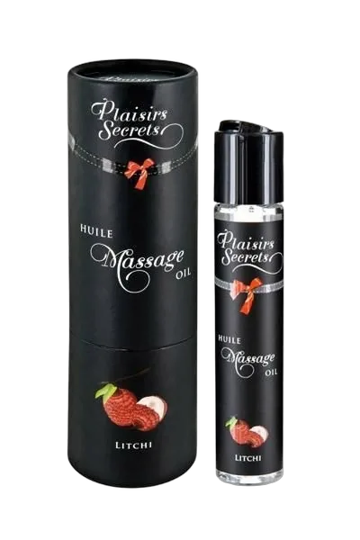 Масажна олія Plaisirs Secrets Litchi (59 мл) з афродизіаками, їстівна, подарункове паковання