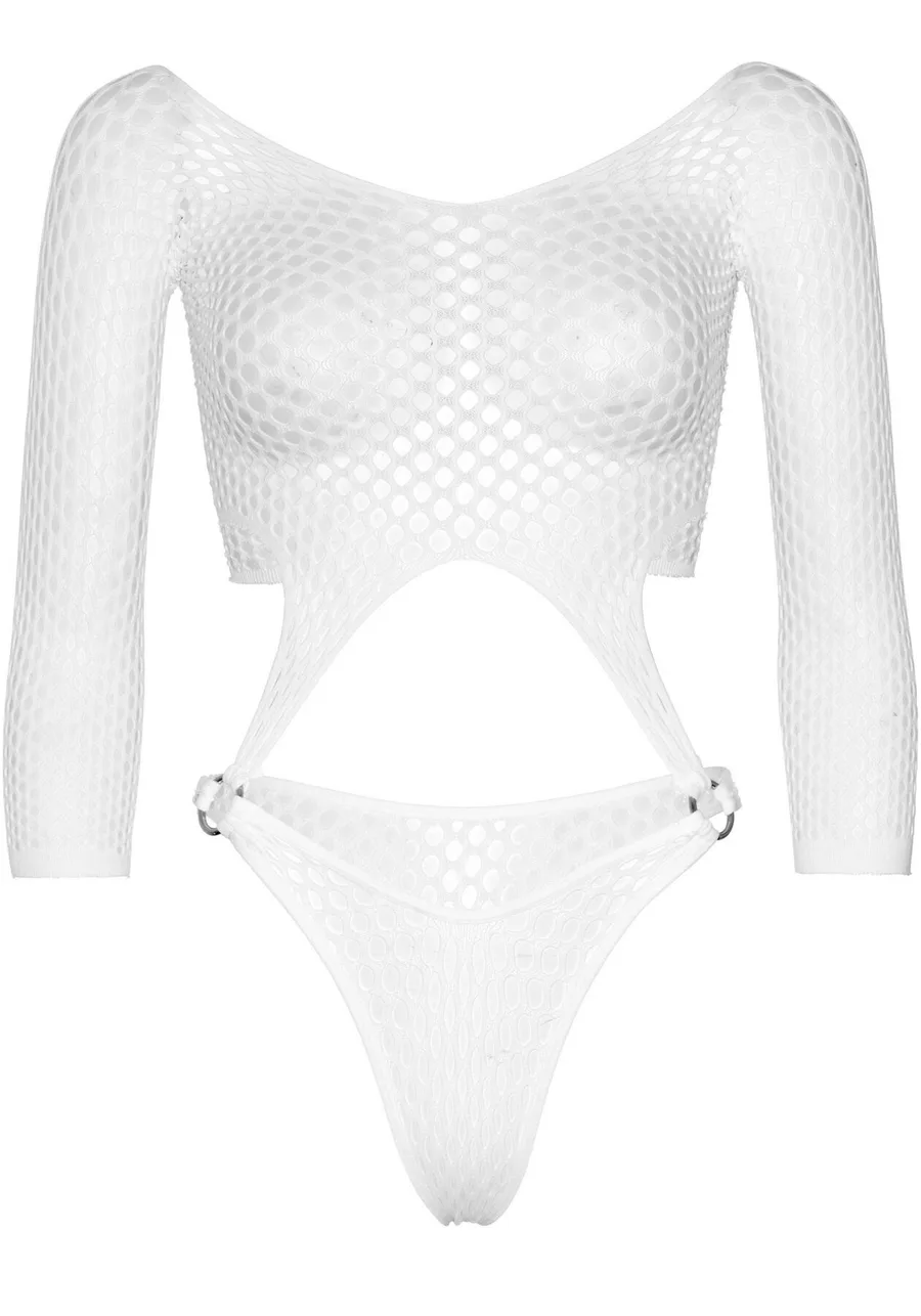 Эротическое боди Leg Avenue Top bodysuit with thong back White