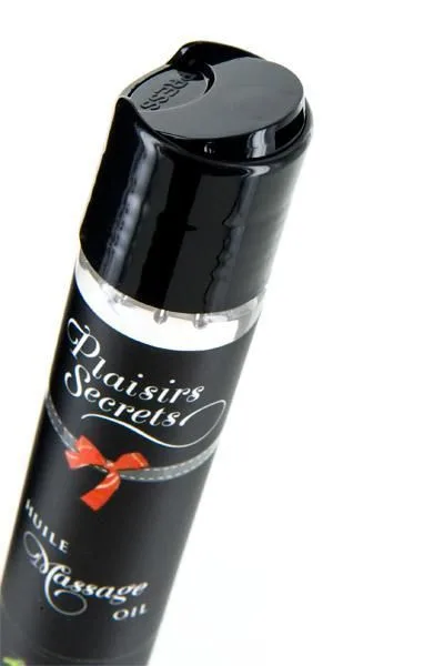 Масажна олія Plaisirs Secrets Strawberry (59 мл) з афродизіаками, їстівна, подарункове паковання