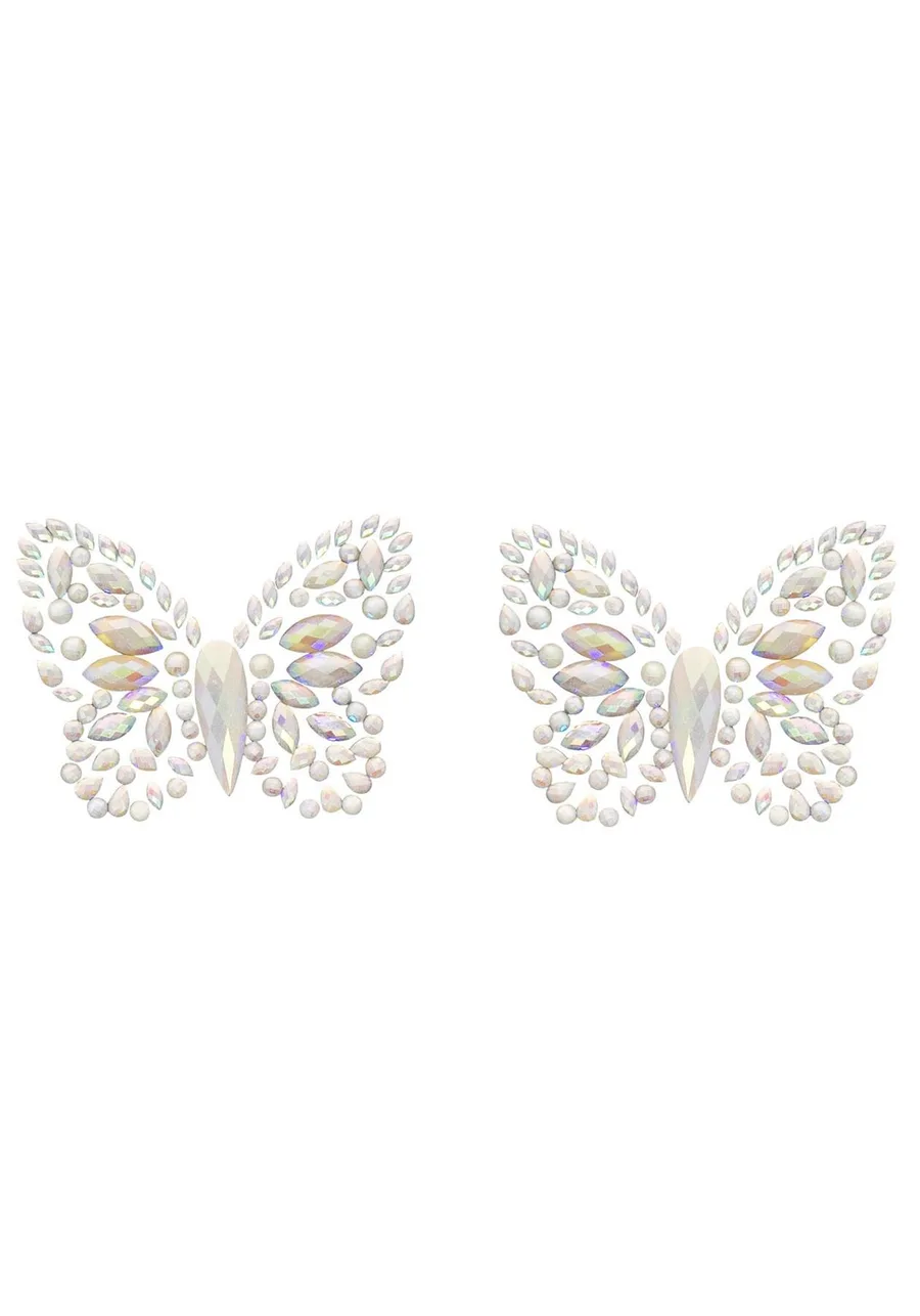 Пэстис-бабочки из кристаллов Leg Avenue Chrysallis nipple sticker, наклейки, светятся в темноте