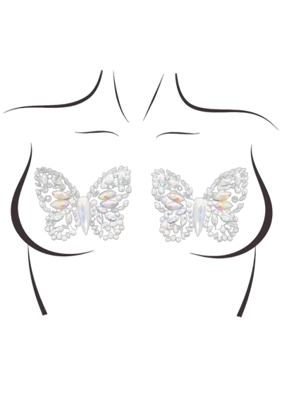 Пэстис-бабочки из кристаллов Leg Avenue Chrysallis nipple sticker, наклейки, светятся в темноте