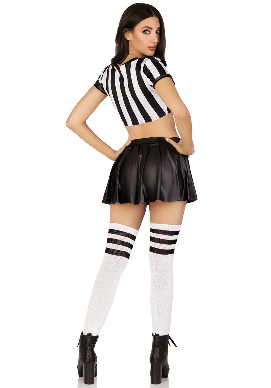 Костюм рефері Leg Avenue Time Out Referee M, кроп-топ спідниця свисток