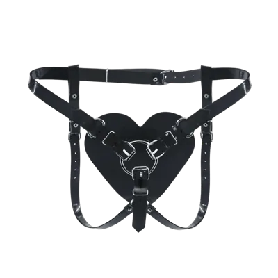 Трусики Серце для страпону Feral Feelings - Hearts Strap-on Belt Black