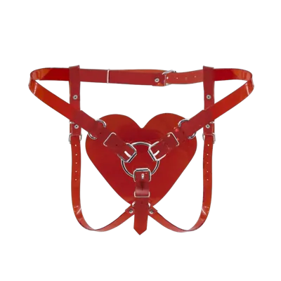 Трусики Серце для страпону Feral Feelings - Hearts Strap-on Belt Red