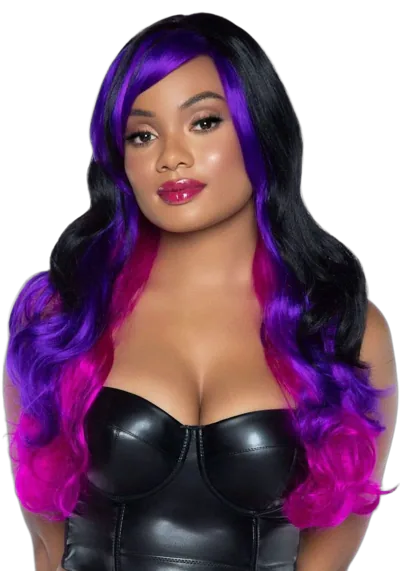 Leg Avenue Allure Multi Color Wig Black/Purple