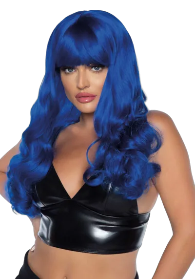 Волнистый парик Leg Avenue Misfit Long Wavy Wig Blue, длинный, реалистичный вид, 61 см