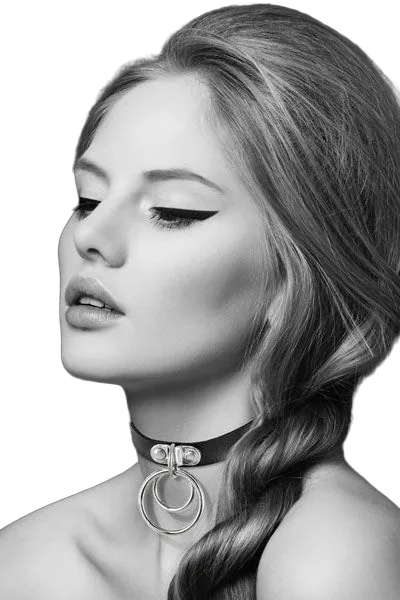Чокер з двома кільцями Bijoux Pour Toi - TWO RINGS, екошкіра