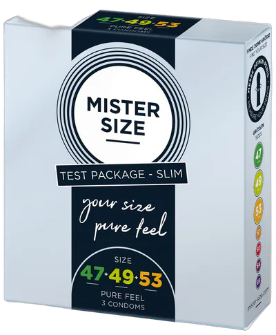 Набір презервативів Mister Size - pure feel - 47–49–53 (3 condoms), 3 розміри, товщина 0,05 мм