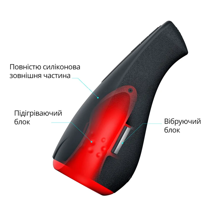 Мастурбатор Otouch AIRTURN 1, 7 режимів вібрації, 2 рівні підігріву, лічильник фрикцій