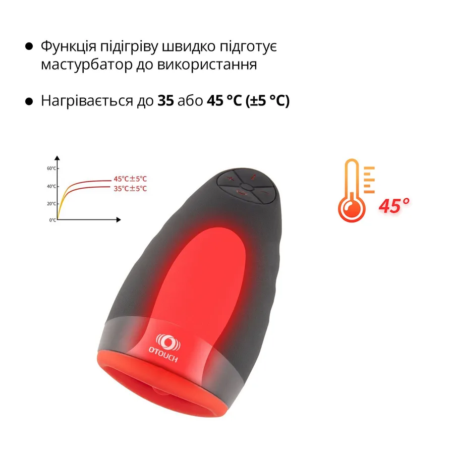 Премиальный мастурбатор Otouch CHIVEN 2, вибрирующий язычок, 6 режимов работы, подогрев