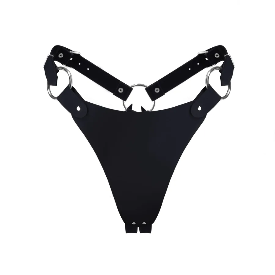 Трусики из натуральной кожи Feral Feelings - String Bikini Black