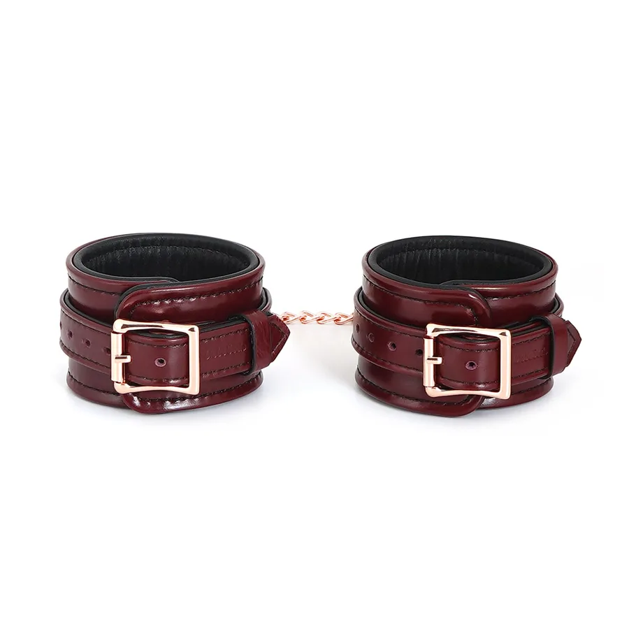 Кожаные поножи Liebe Seele Wine Red Ankle Cuffs, съемная цепочка-крепление