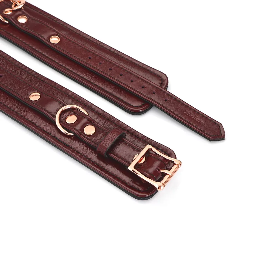 Кожаные поножи Liebe Seele Wine Red Ankle Cuffs, съемная цепочка-крепление