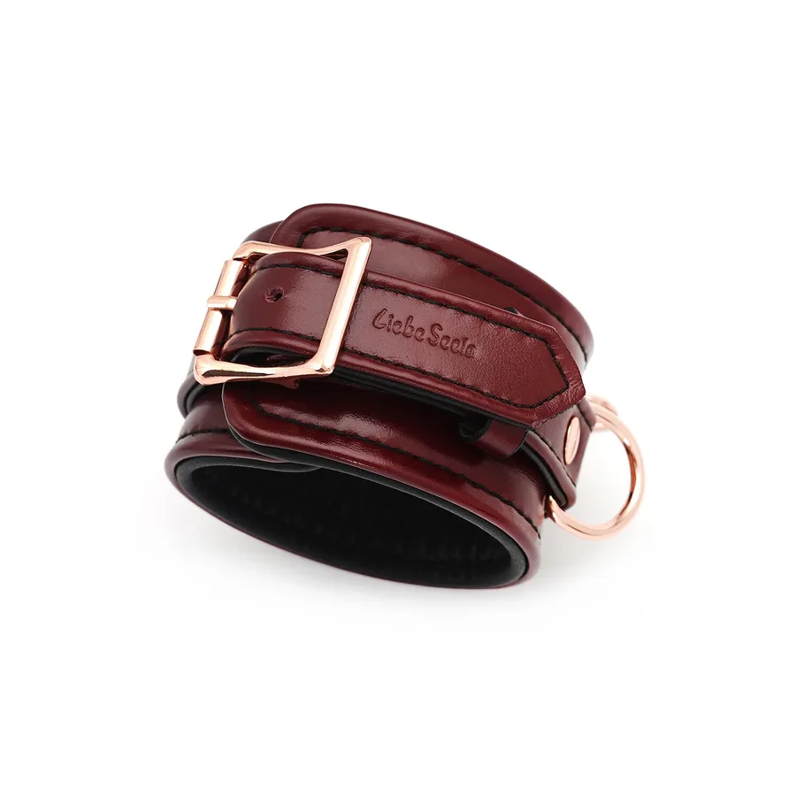 Кожаные поножи Liebe Seele Wine Red Ankle Cuffs, съемная цепочка-крепление