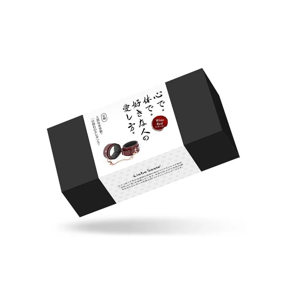 Кожаные поножи Liebe Seele Wine Red Ankle Cuffs, съемная цепочка-крепление