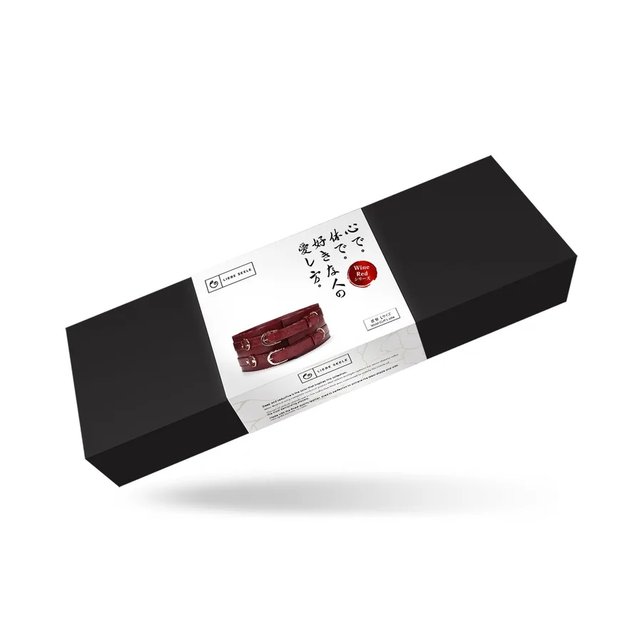 Кожаный пояс для бондажа Liebe Seele Wine Red Waist Cuff, L Size