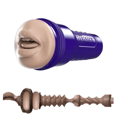 Мастурбатор-ротик Fleshlight Boost Blow Light Medium Flesh, плавающие кольца Turbo Tech
