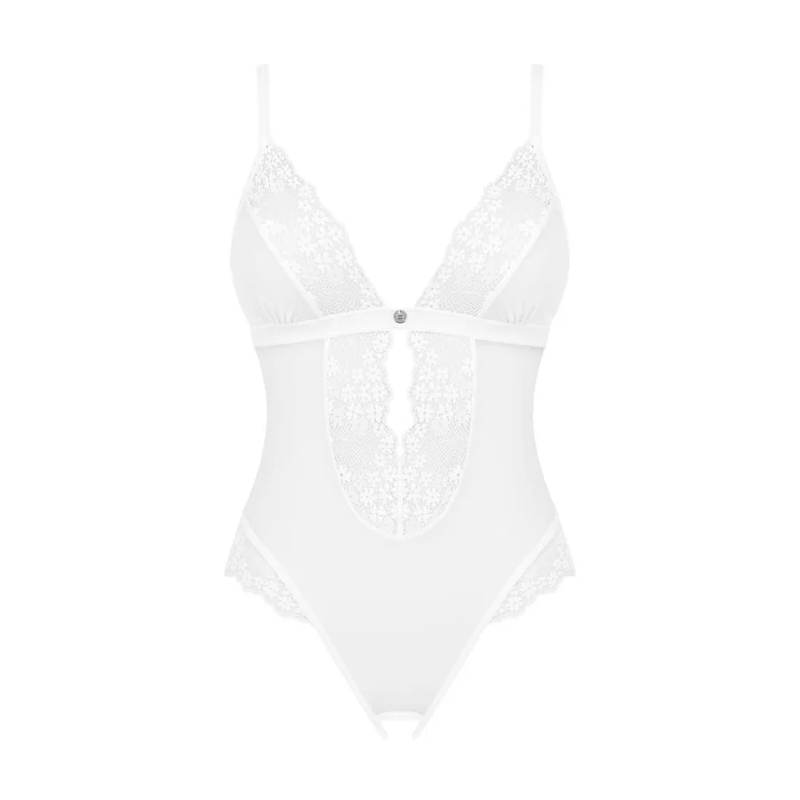 Эротическое полупрозрачное боди Obsessive Heavenlly crotchless teddy XL/2XL, с доступом