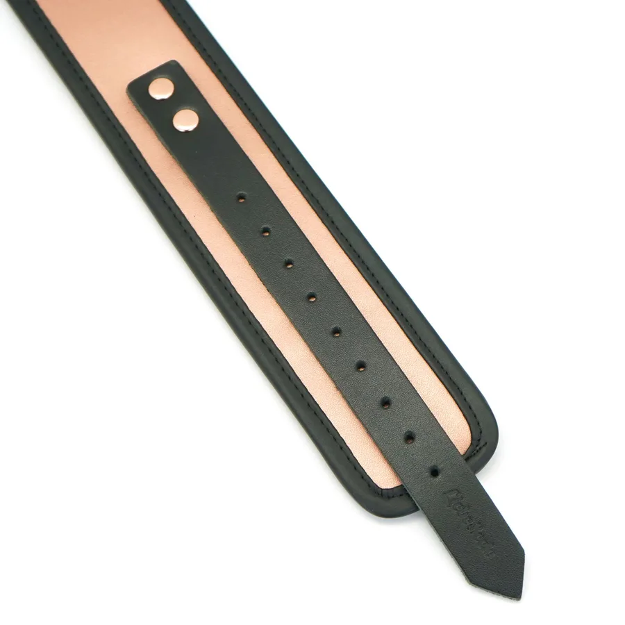 Широкий нашийник з повідцем Liebe Seele Rose Gold Memory Collar with Leash, натуральна шкіра