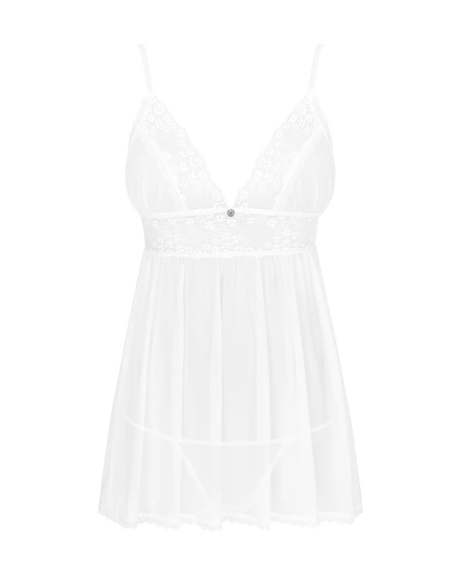 Пеньюар и трусики Obsessive Heavenlly babydoll & thong XS/S