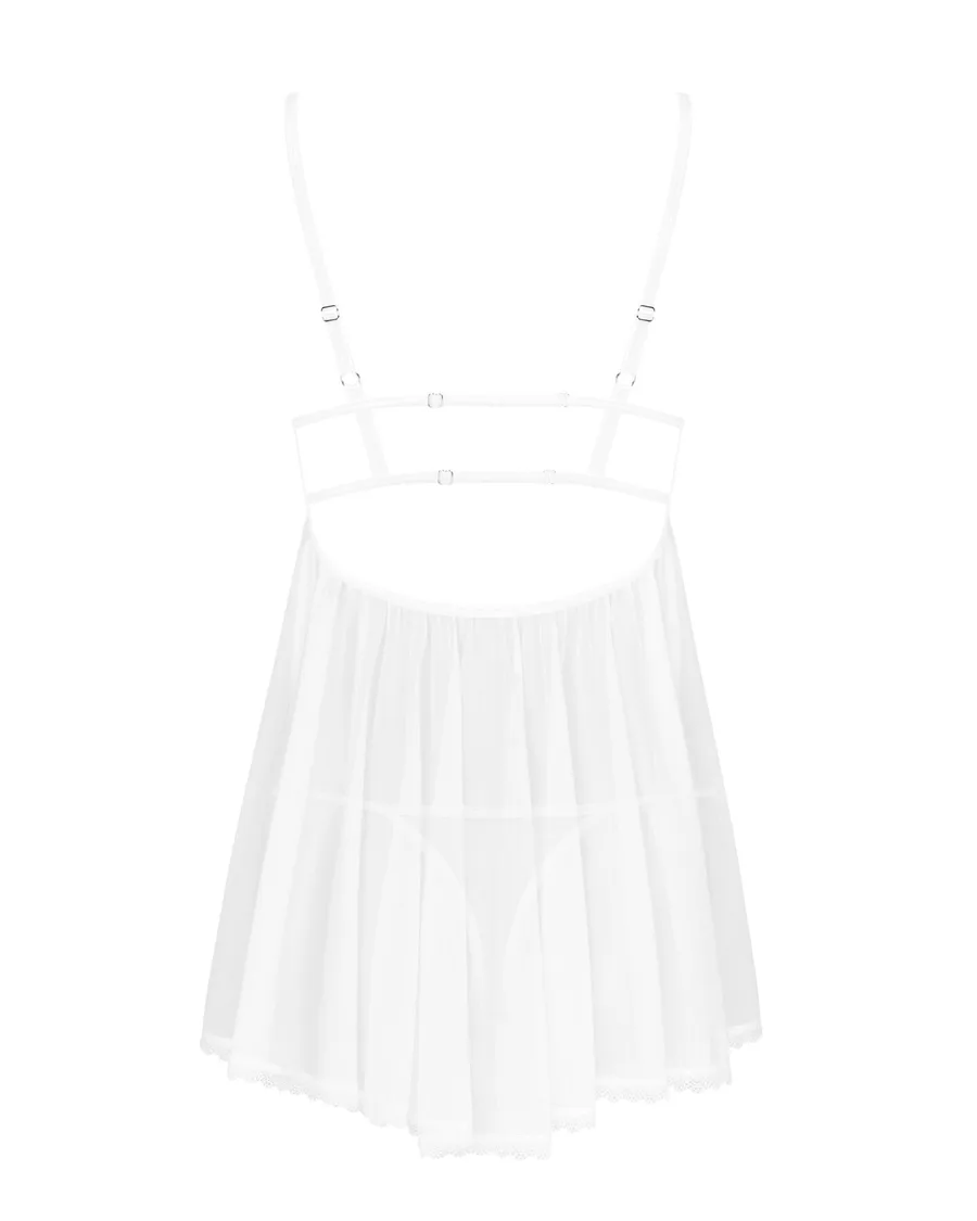 Пеньюар и трусики Obsessive Heavenlly babydoll & thong XS/S