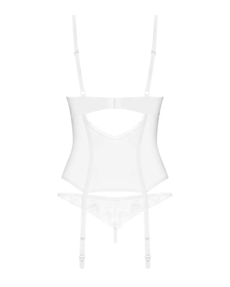 Корсет Obsessive Alissium corset & thong M/L (м'ята упаковка!!!)