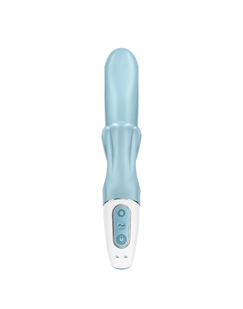 Вібратор-кролик Satisfyer Love Me Blue, гнучкий, відросток з потрійним кінчиком